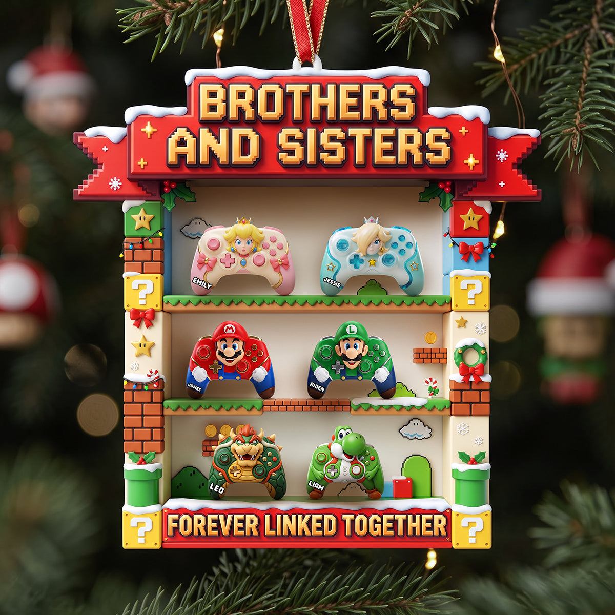 Brothers And Sisters Arcade Game Christmas Ornament - Personalized Gift For Siblings 01PATA300926