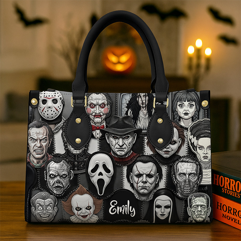 Horror Patches Leather Bag, Personalized Gifts For Horror Movie Fans 02qhqn080825-Homacus