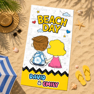 Beach Day Beach Towel - Personalized Gifts For Couple 07hudh290726