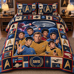 Cosmic Voyage Quilt Bed Set - Personalized Gifts 05NATN131026