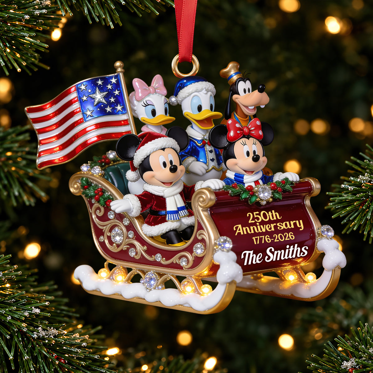 Patriotic Family Christmas Ornament - Personalized Gifts For Family 09pgdt131026