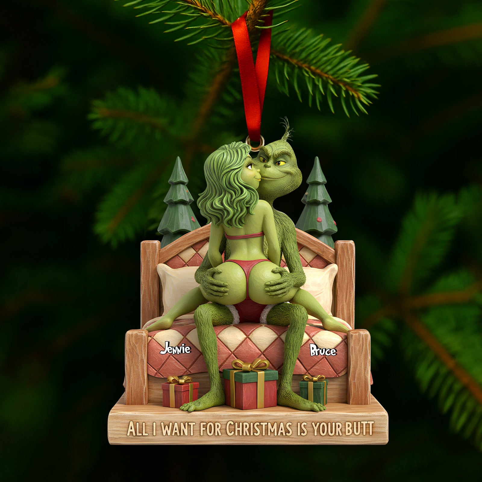 Cheeky Couple Christmas Ornament Personalized Gifts For Couple 07OHLU211125