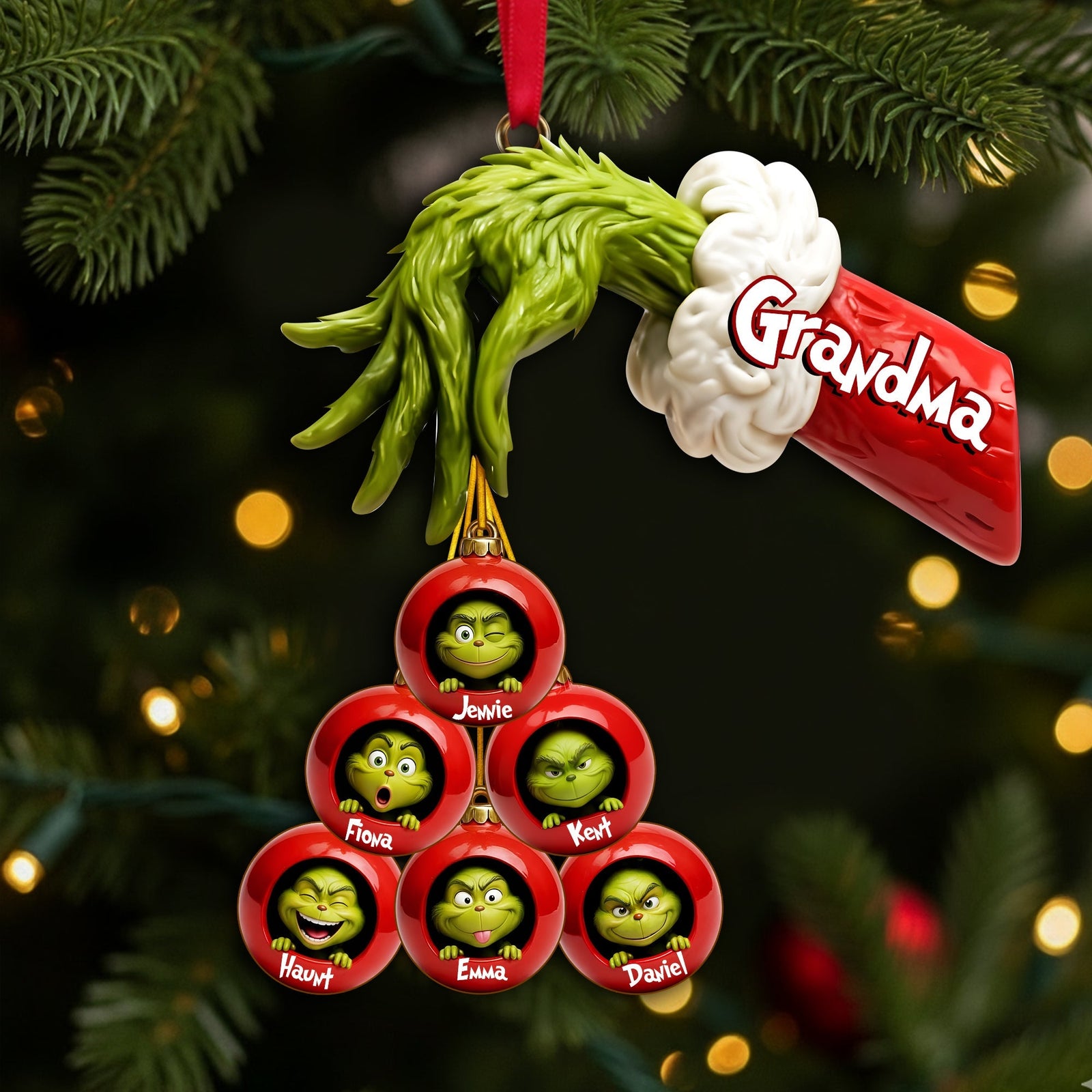 Green Monster Family Ornament - Personalized Gifts Christmas 05QHLU170925