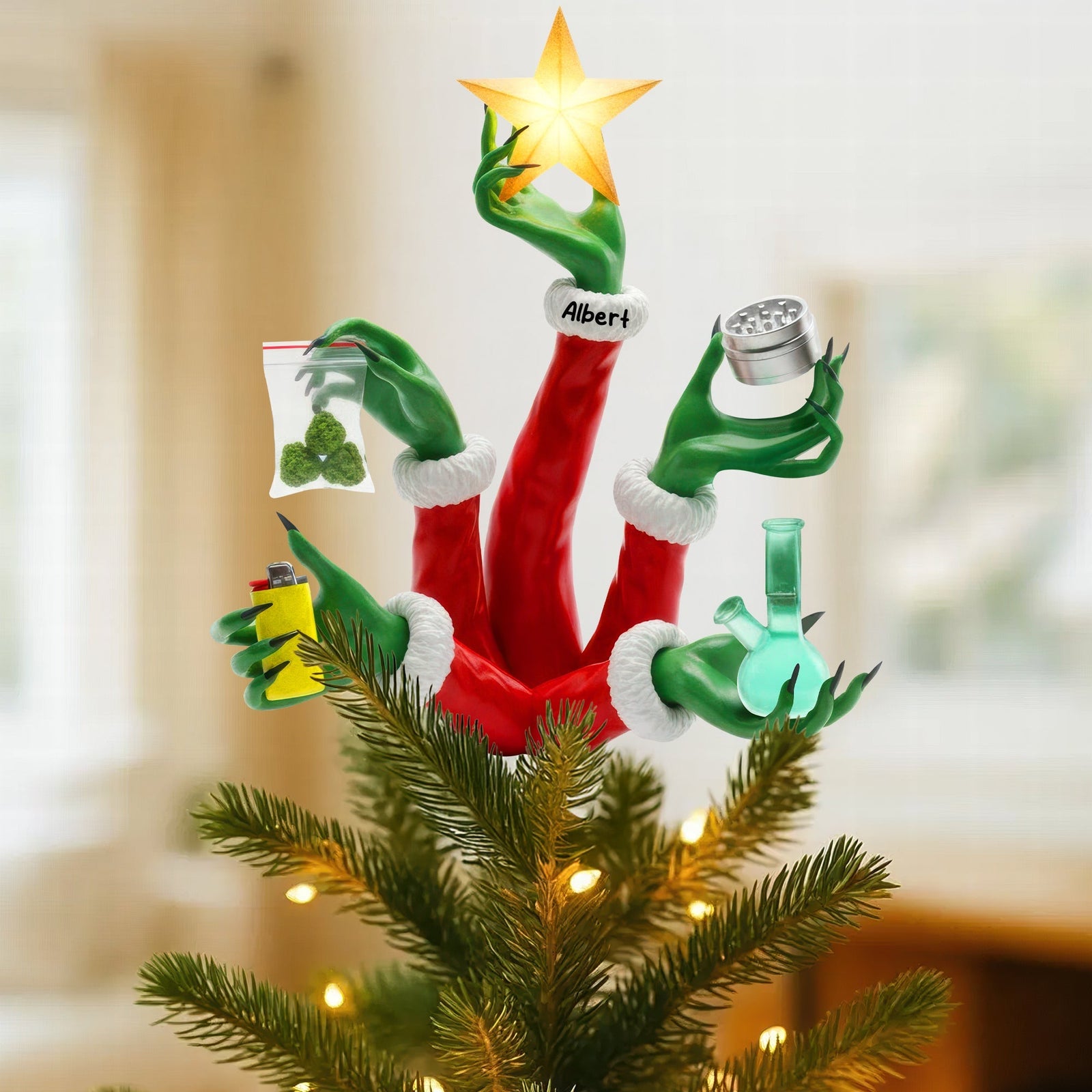 Funny Holiday Christmas Tree Topper - Personalized Gifts For Stoners 04toqn201125