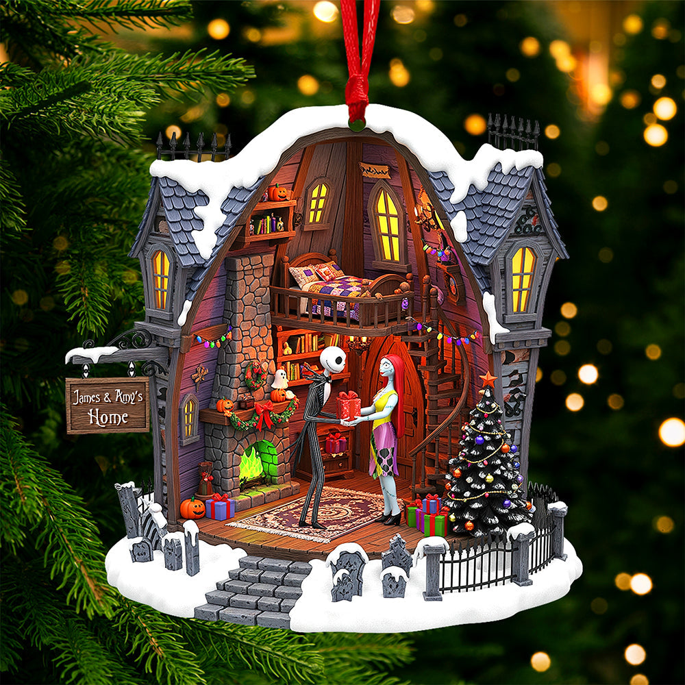 Spooky Love Christmas Ornament – Personalized Gifts For Couple 04pgqn110825