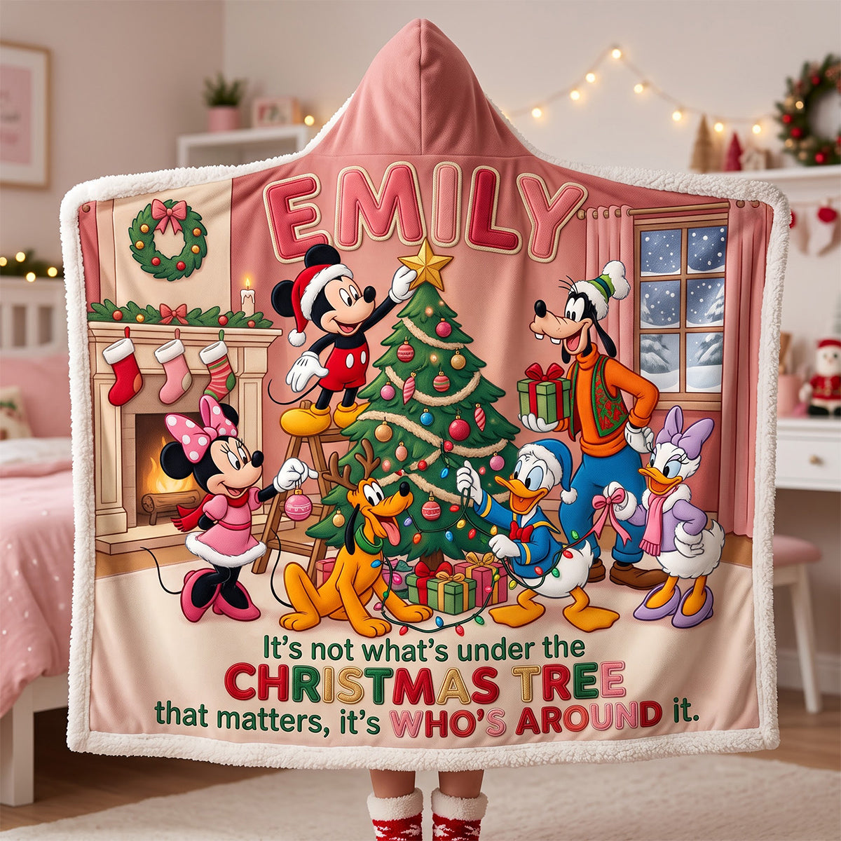 Christmas Gathering Hood Blanket - Personalized Gifts For Christmas 04natn261026
