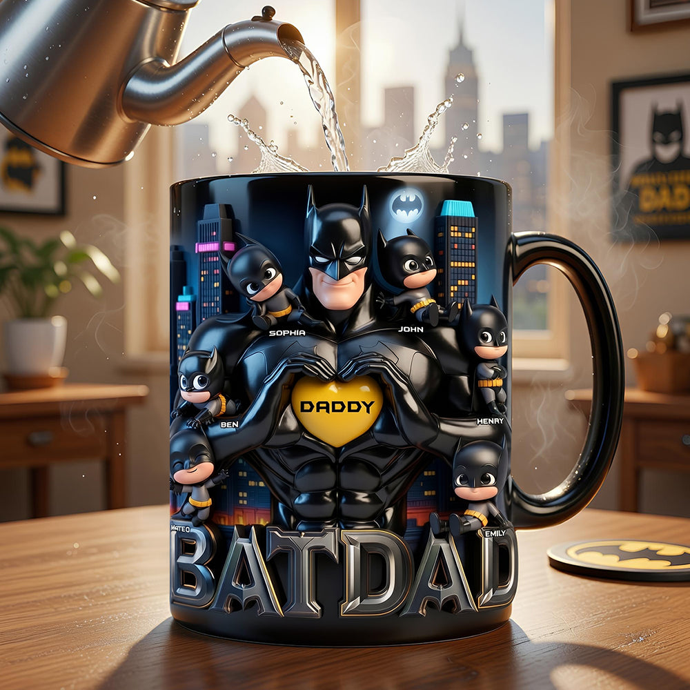 Strong Dad and Kids Magic Coffee Mug - Personalized Gifts For Dad 02ohdt160426