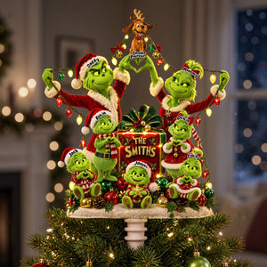 Mischievous Family Christmas Tree Topper - Personalized Gifts For Family 01pata011026