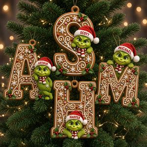Whimsical Character Initial Alphabet Ornament - Personalized Gift  For Christmas 04HUDT100926