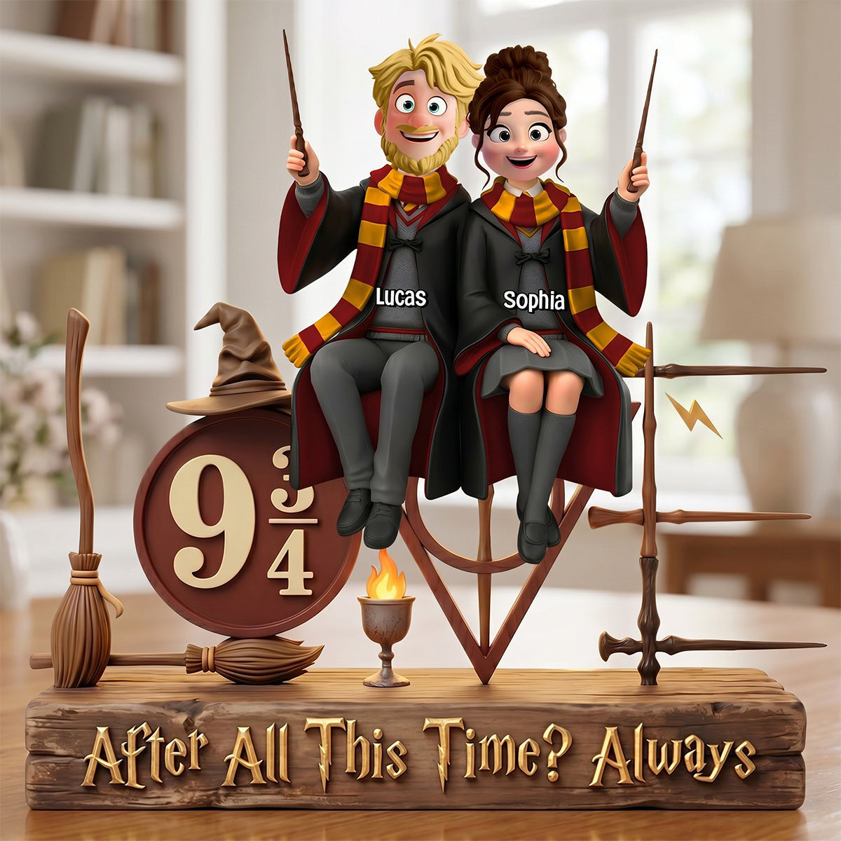 Fantasy Wizard Couple Acrylic Plaque - Personalized Gifts For Couple 02natn300526