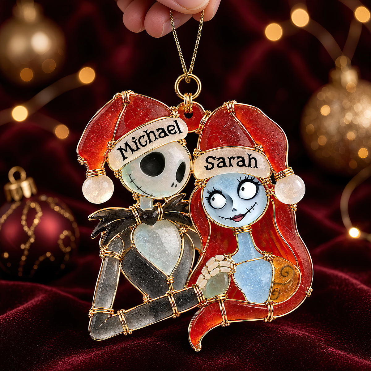 Love Till Death Sea Glass Effect Christmas Ornament, Personalized Gifts For Couple 07qhdt131026