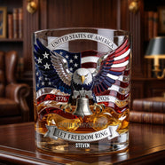 American Eagle Bring Liberty Bell Drinking Glass - Personalized Gifts For Patriots 04qhdh060626 - Glass - GoDuckee