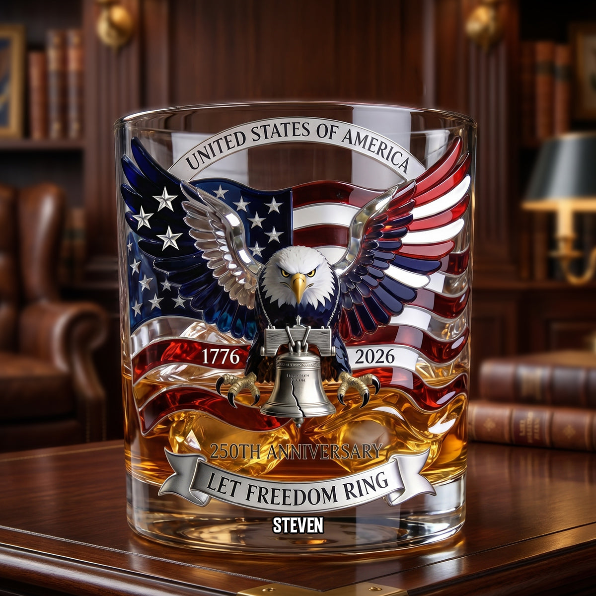 American Eagle Bring Liberty Bell Drinking Glass - Personalized Gifts For Patriots 04qhdh060626 - Glass - GoDuckee