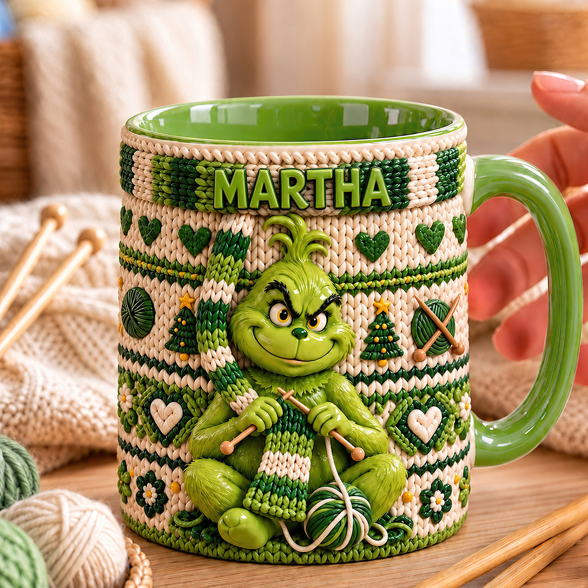 Knitting Coffee Accent Mug - Personalized Gifts For Christmas 04nadt121026