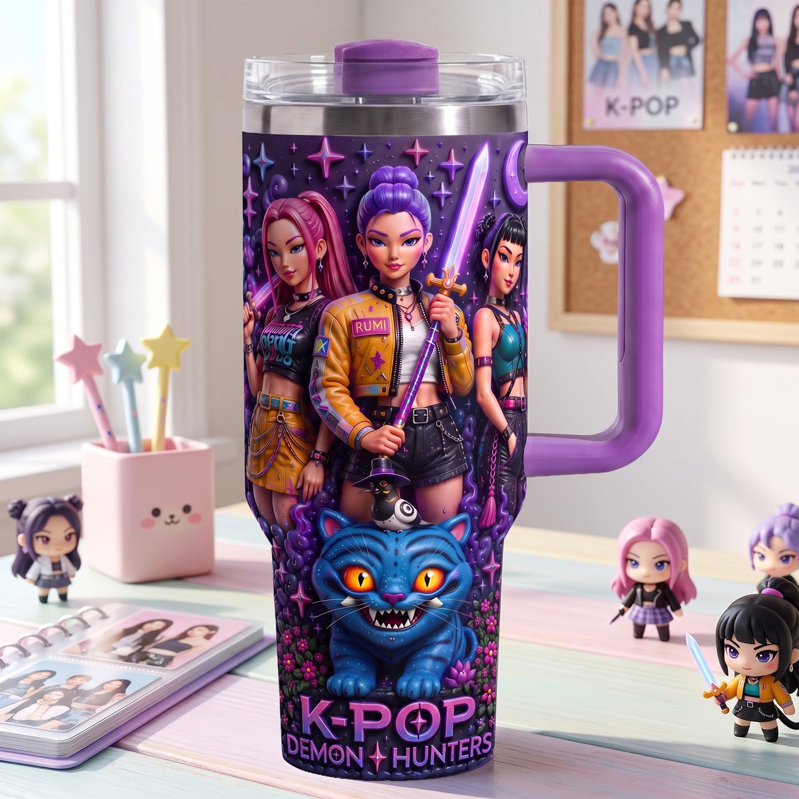 Crystal-style Stage Colorful 40oz Tumbler With Handle - Personalized Gift 02nalu290726