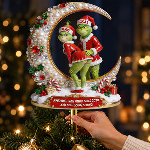 Funny Couple Tree Topper - Personalized Gifts For Couple Acrylic Christmas Tree Topper 09PGDT161026