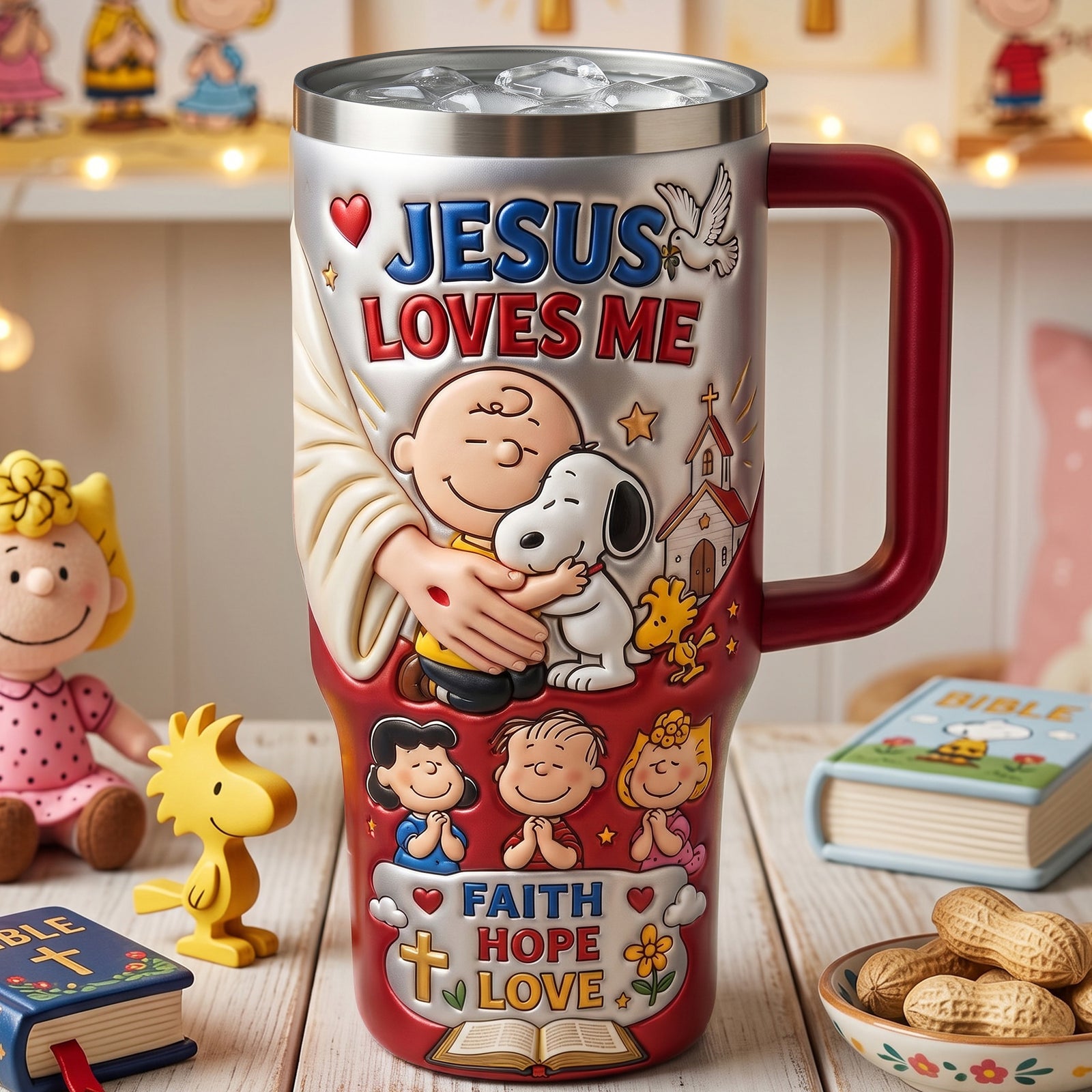 Peace In God Arm 40oz Tumbler With Handle - Personalized Gifts For Christians 06qhlu090726