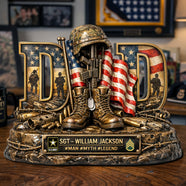 Proud Veteran Dad Acrylic Plaque - Personalized Gifts For Dad 01TYLU090326-Homacus