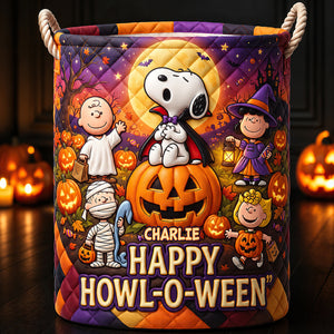 Happy Halloween Quilted Laundry Basket - Personalized Gifts For Cartoon Lovers 04tydt050826