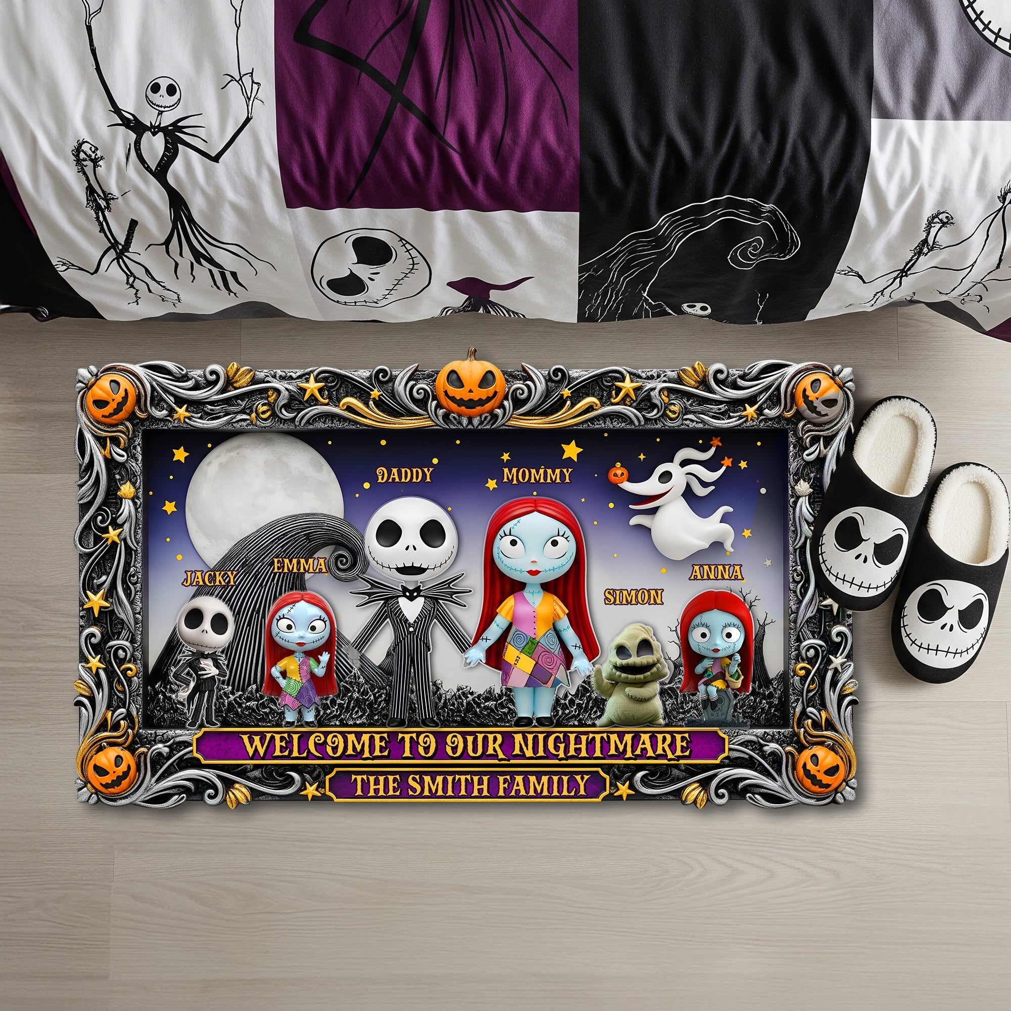 Welcome Creepy Family Doormat -  Personalized Halloween Gifts For Family 04HULU030925