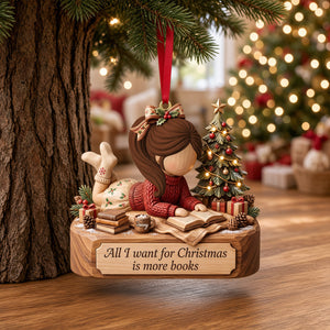 Bookish Girl Christmas Custom Shape Ornament - Personalized Gifts For Book Lovers 01PGTN131026