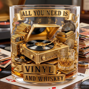 Soul-stirring Vinyl Record Round Glass, Personalized Gifts For Drinking & Vinyl Record Lovers 03qhlu240626-Homacus