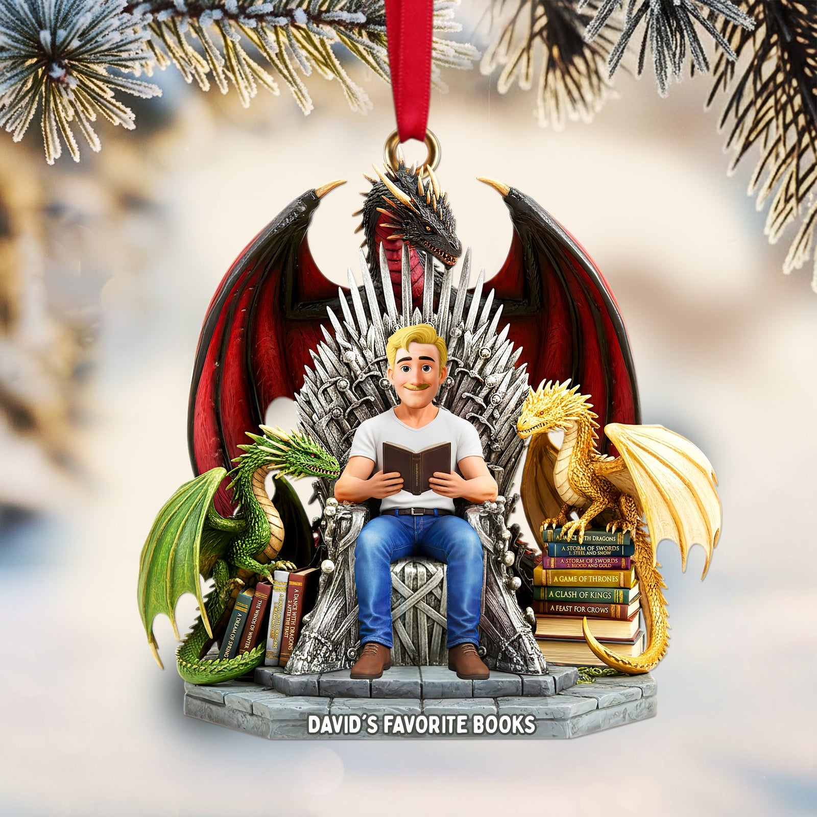 Personalized Gift For Book Lovers, Bookmas Custom Shape Acrylic Christmas Ornament 04hulu181025-Homacus