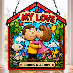 Kissing Couple Acrylic Suncatcher  - Personalized Gifts For Couples 01HUQN240726