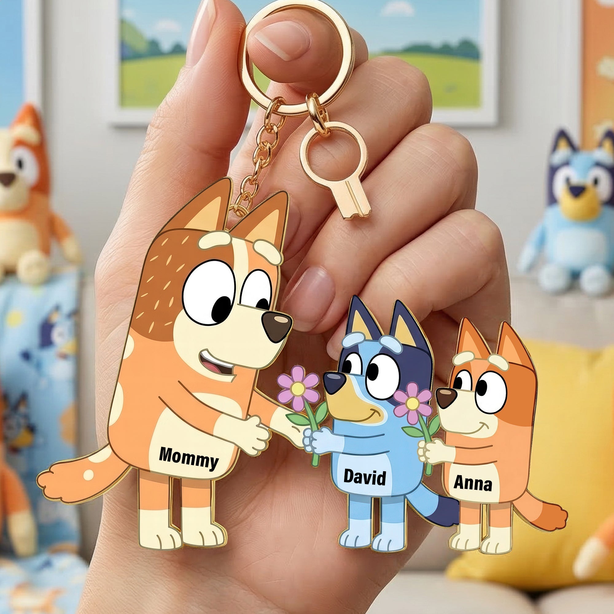 Lovely Mommy & Little Ones Keychain - Personalized Gift 01OHQN160326