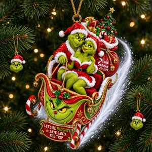 Fun Mischievous Snow Ride Acrylic Ornament - Personalized Christmas Gifts For Couple 03qhlu140926