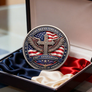 America 250th Anniversary Printed Metal Coin - Personalized Gifts 01tomg240226 - Coin - GoDuckee