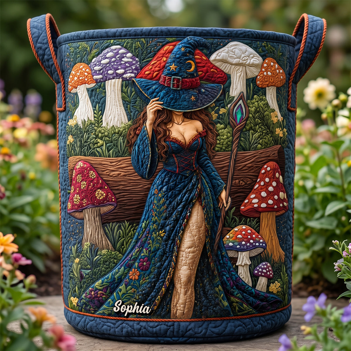 Mushroom Nature Alchemist Quilted Laundry Basket, Personalized Gifts For Witch 03qhtn220726