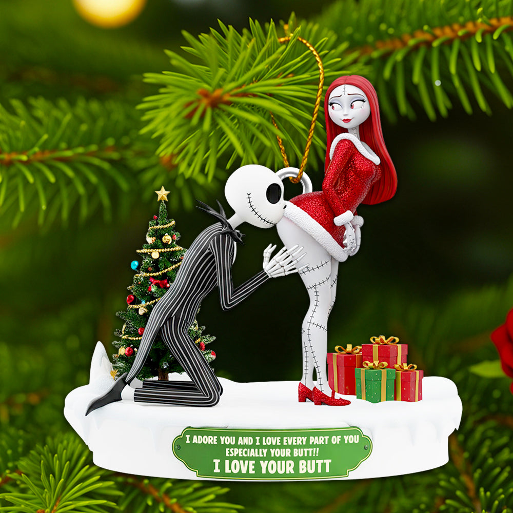 Naughty Skeleton Couple Christmas Ornament - Personalized Gifts 03ohdt110925