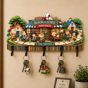 Cozy Bookstore Key Hanger - Personalized Gift For Family 06HADH240726