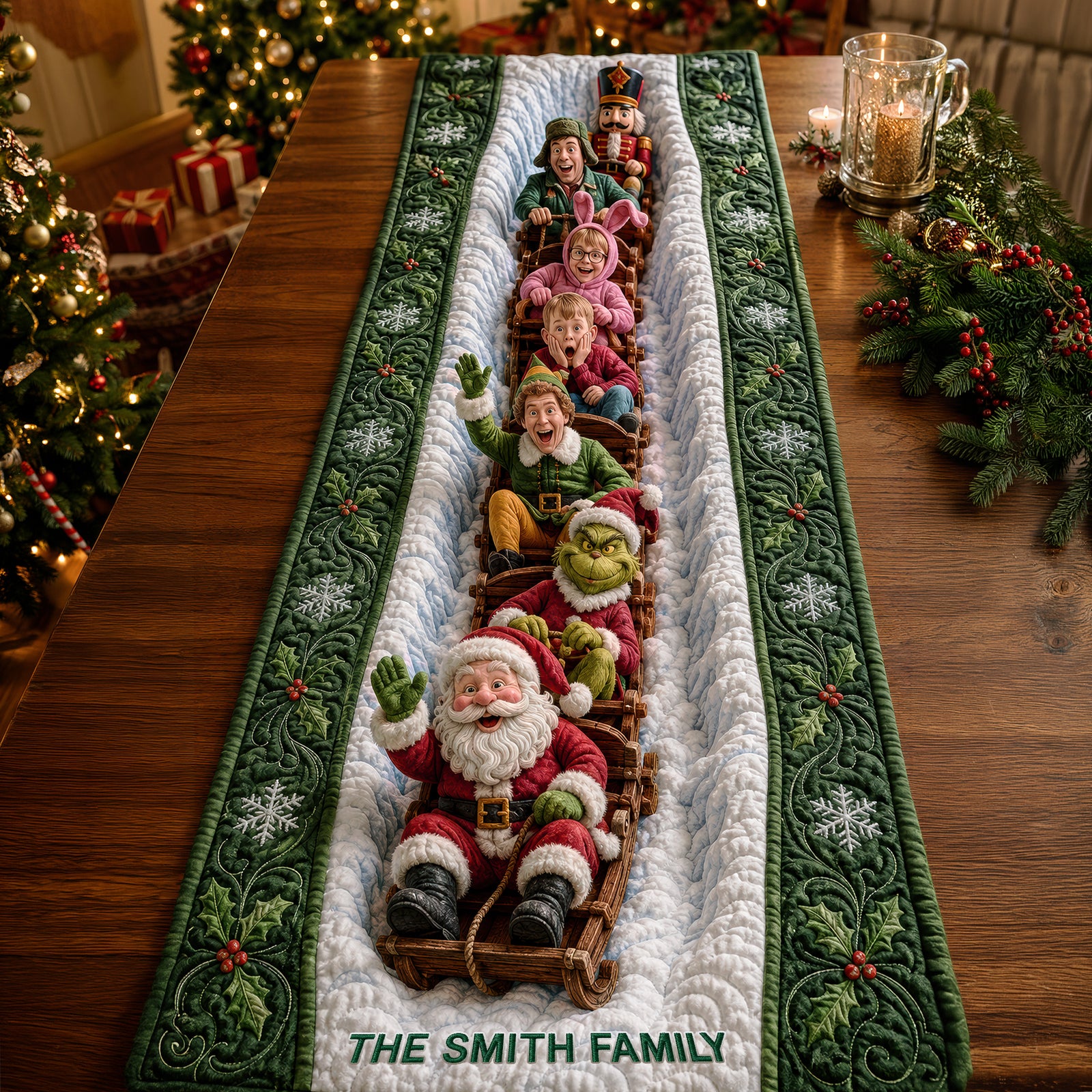 Holiday Memories Quilted Table Runner Personalized Christmas Gifts 05QHQN210826