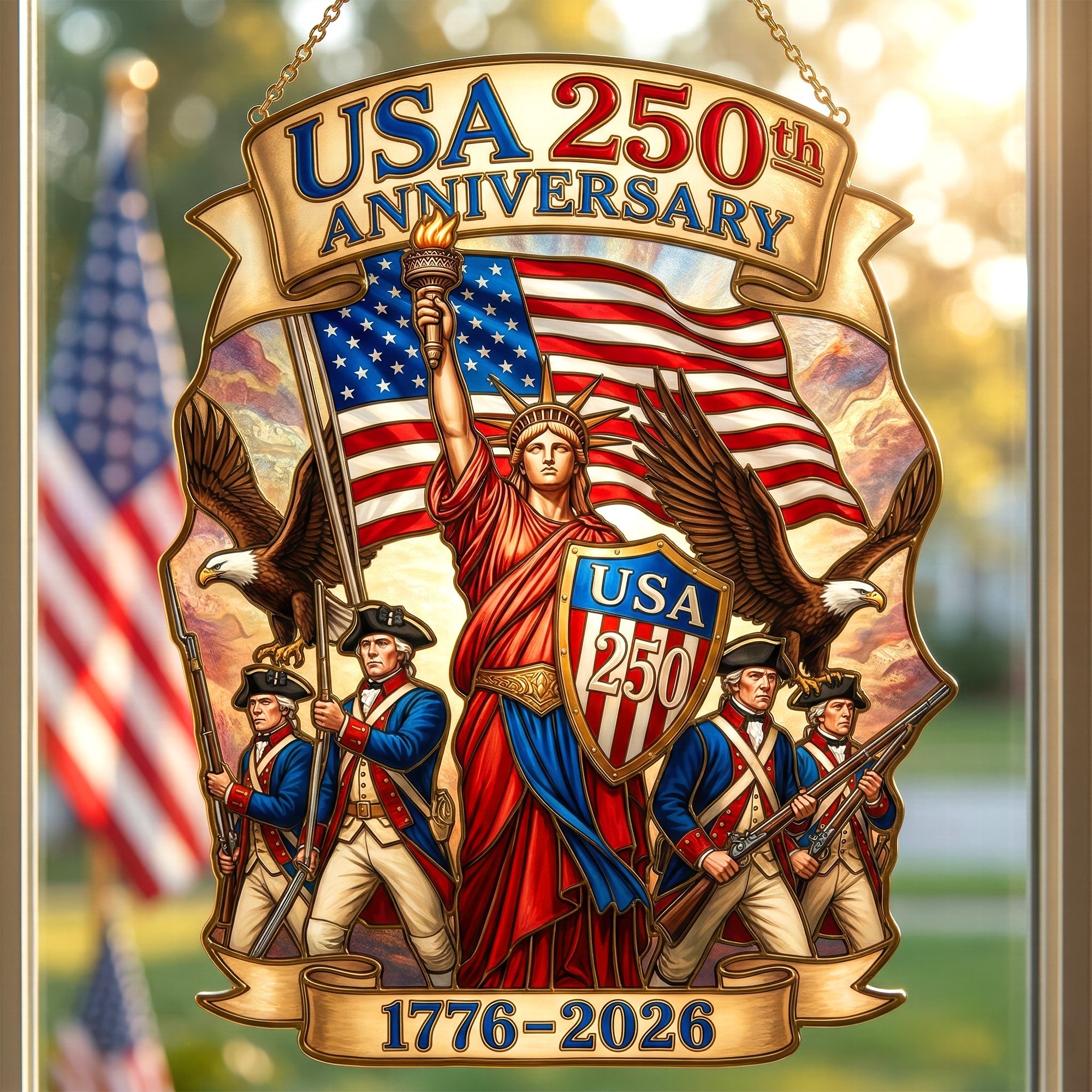 USA 250th Anniversary Suncatcher Ornament – Gifts For Patriots 01paqn060326 - Ornament - GoDuckee