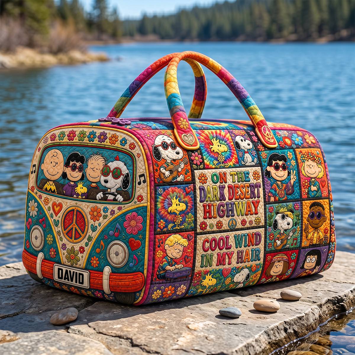 Vintage Adventure Quilted Duffle Bag Personalized Gifts For Traveler 01PATN060726