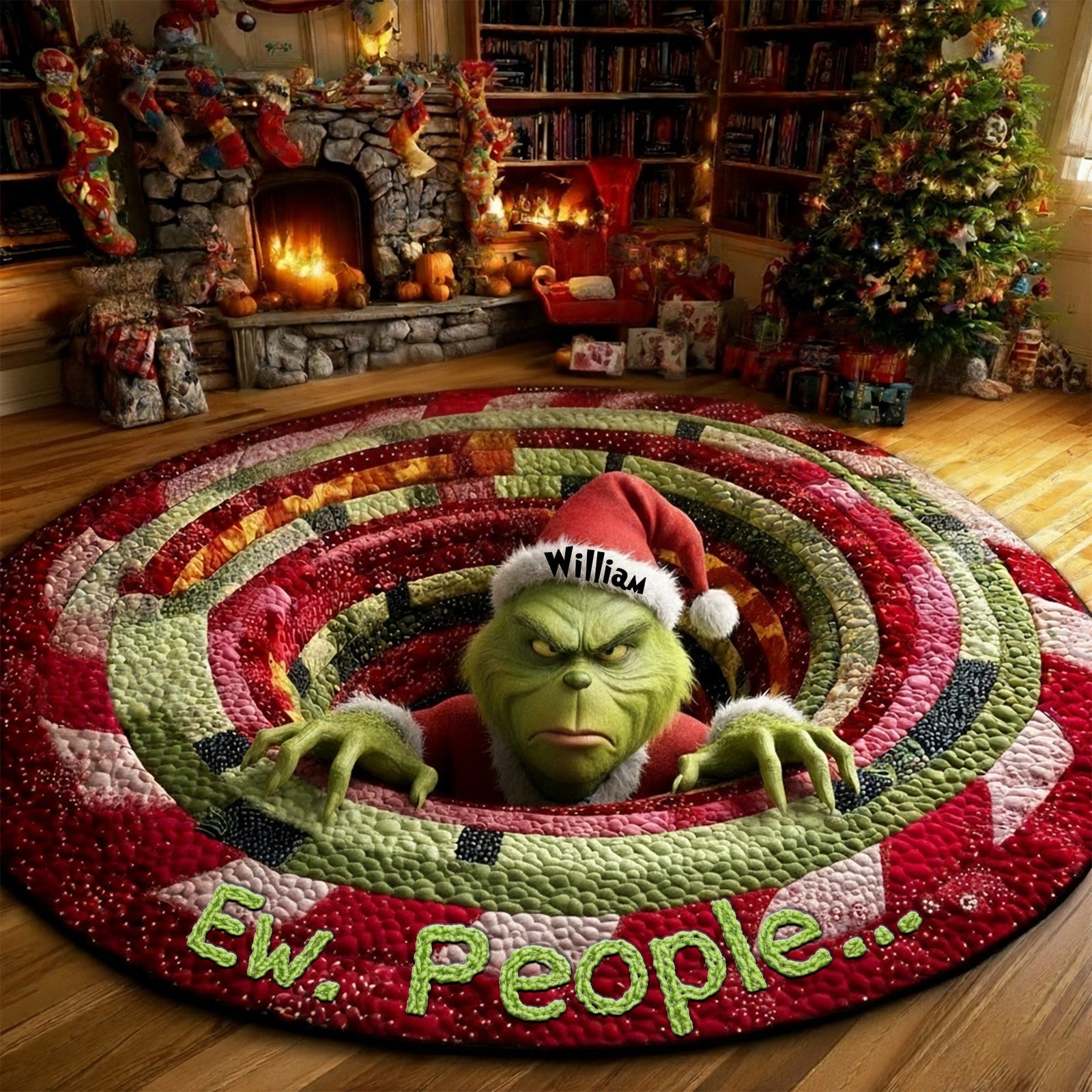 Personalized Christmas Gifts Quilted Round Mat 05TGLU300925