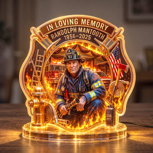Firefighter Hero In Heaven Light Box - Personalized Keepsake To Remember Departed Firefighter 04QHTN270726