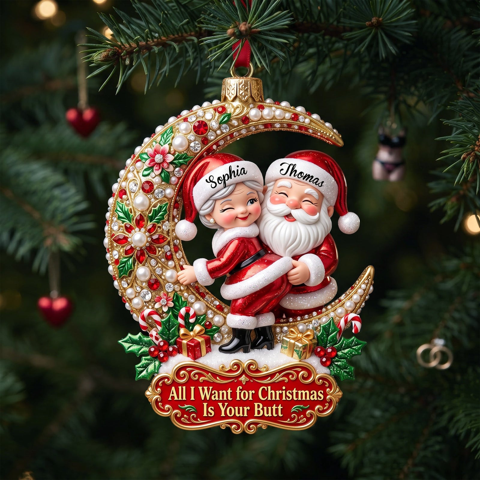 Naughty Couple Acrylic Ornament - Personalized Gifts For Couple 01pglu201026