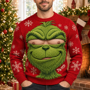 Funny Christmas Stealer Knitted Ugly Sweater - Personalized Funny Gifts For Him 02HUTN121026