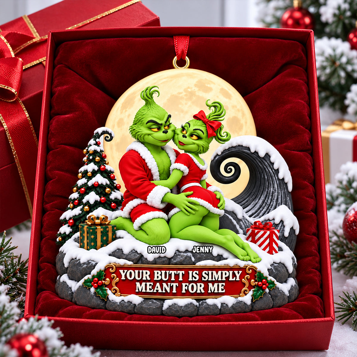 Funny Naughty Couple Xmas Ornament - Personalized Gifts For Couple 06OHTN191026