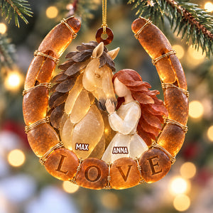 Attuned Horse Girl Sea Glass Effect Ornament, Personalized Gifts For Horse Lovers 05QHTN101026