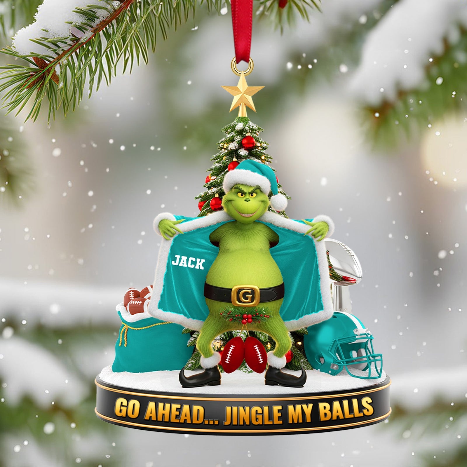 Green Monster Sport Ornament - Personalized Gift For Sport Lover Christmas Ornament 04OHTN211025