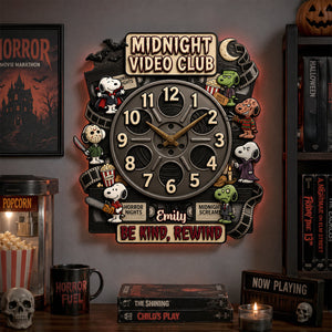 Spooky Puppy Friends Acrylic Hanging Wall Clock - Personalized Gifts 03tydh230726