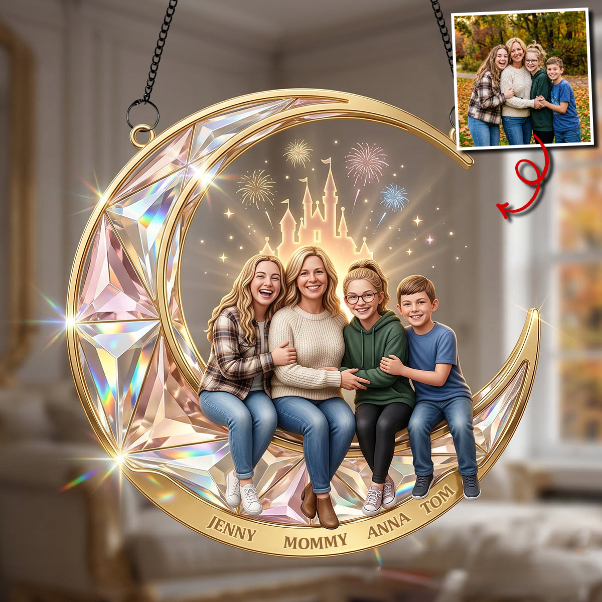 Custom Photo Family Suncatcher Ornament - Personalized Gifts 03NATN200326