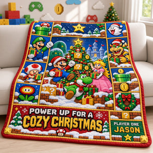 Pixel Adventure Christmas Blanket - Personalized Gifts For Game Lovers 04HALU061026