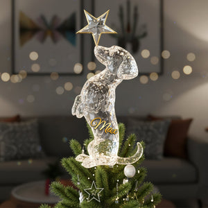 Graceful Dog Rearing Up With Star Tree Topper, Personalized Gifts For Dog Lovers 02qhqn211125