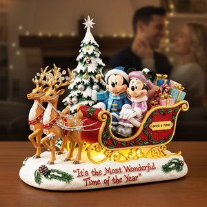 Christmas Reindeer Sleigh Acrylic Plaque - Personalized Gifts For Couple 08PGLU281025