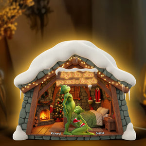 Naughty Green Monster Couple Acrylic Light Box - Personalized Gifts 03OHQN311025